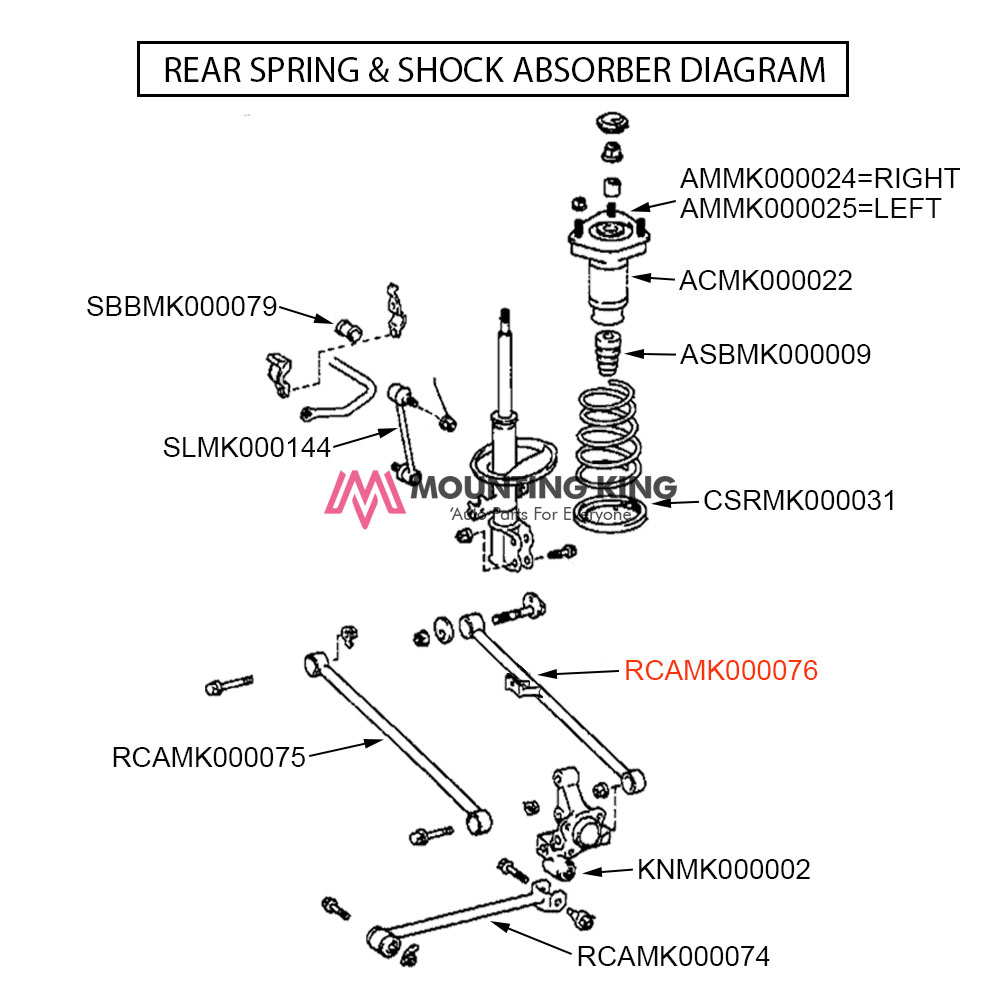 TOYOTA HARRIER 2.2 L SXU15 4WD AUTO (1997 - 2003) Rear Lower Arm