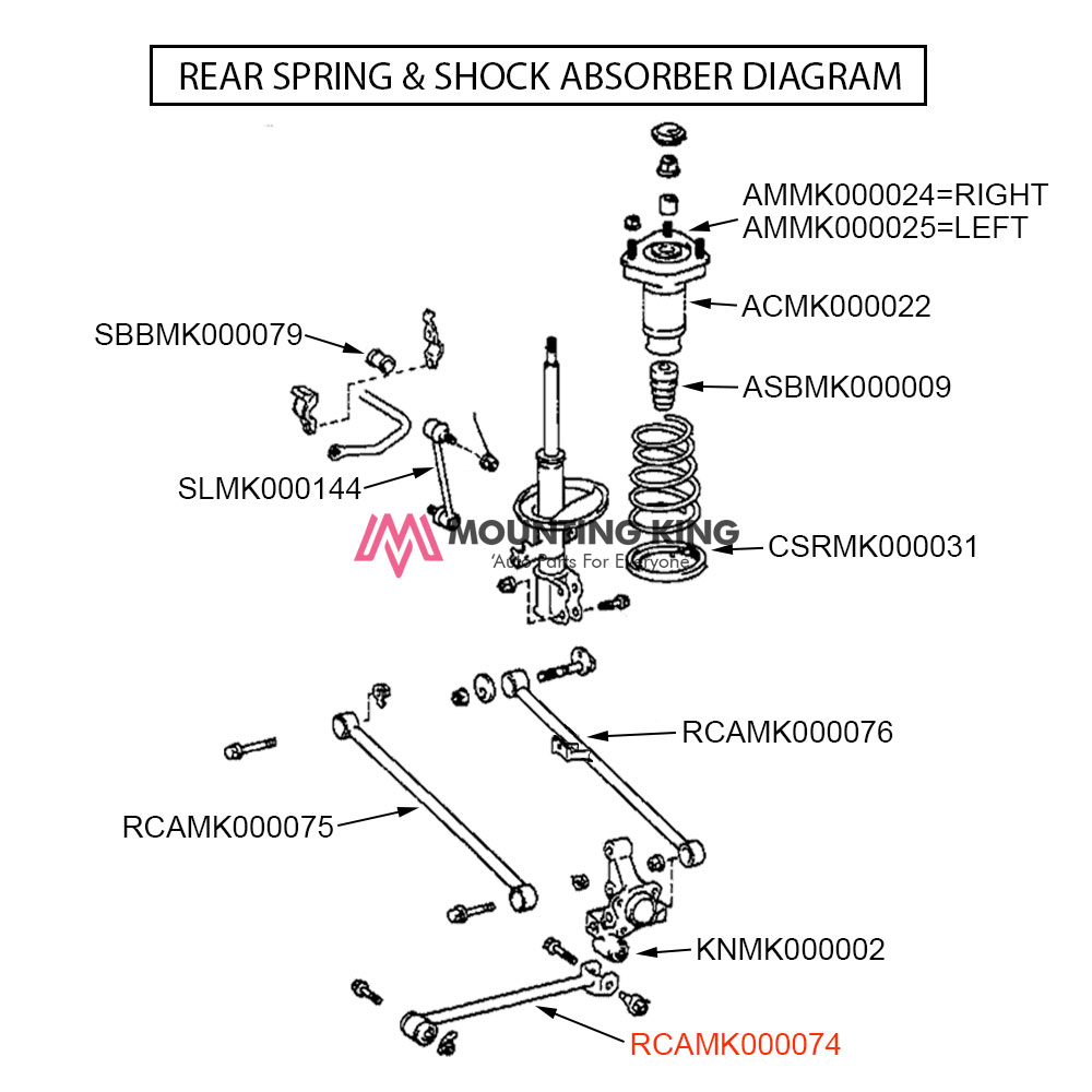 TOYOTA HARRIER 2.2 L SXU15 4WD AUTO (1997 - 2003) Rear Trailing Arm