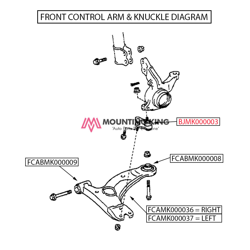 TOYOTA WISH 1.8 L ZNE10G AUTO (2003 - 2008) Front Lower Ball Joint