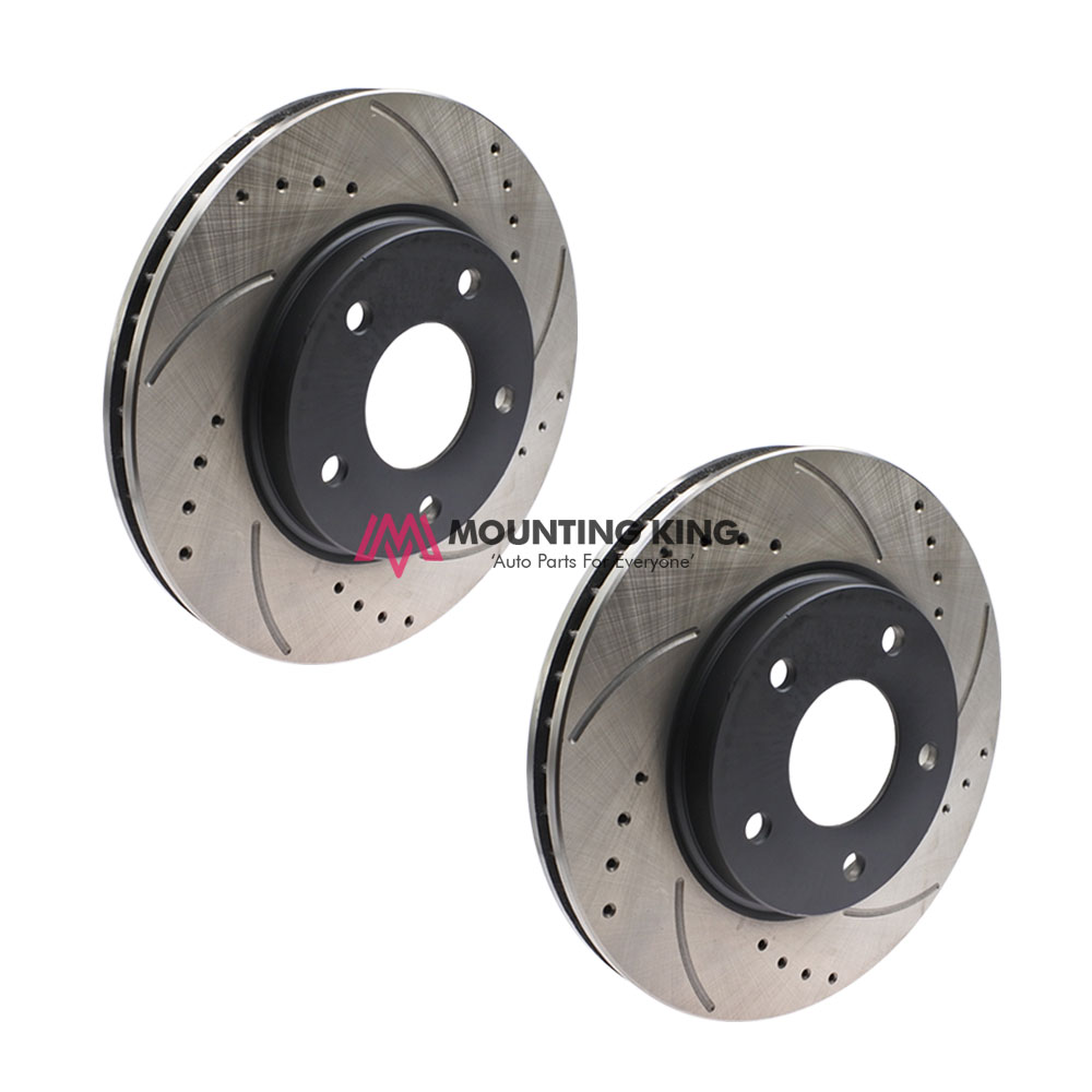 Front Disc Rotor Set ( DRILLED & SLOTTED / STANDARD SIZE ) 282MM