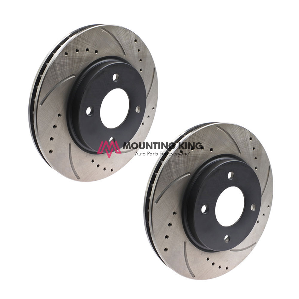 Front Disc Rotor Set ( DRILLED & SLOTTED / STANDARD SIZE )