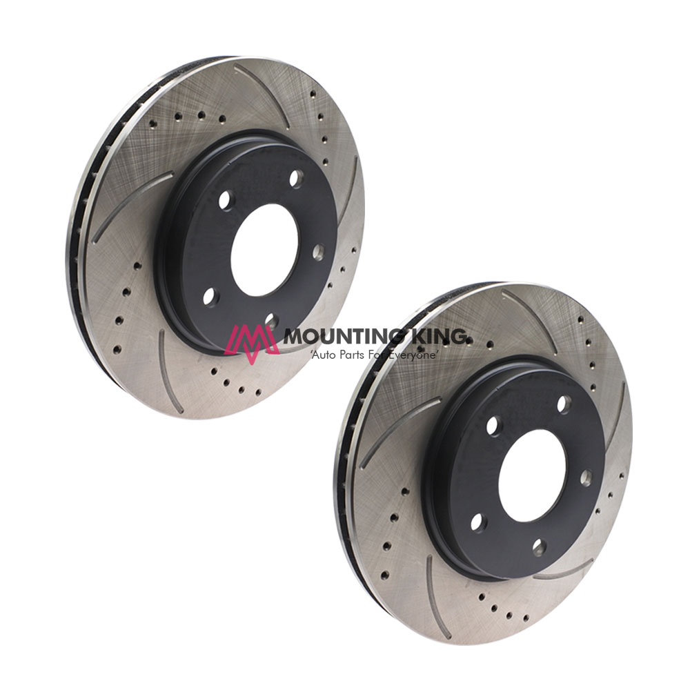 Front Disc Rotor Set ( DRILLED & SLOTTED / STANDARD SIZE )